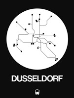 Dusseldorf White Subway Map Fine Art Print