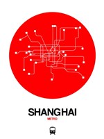 Shanghai Red Subway Map Fine Art Print