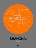 Shanghai Orange Subway Map Fine Art Print