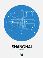 Shanghai Blue Subway Map Fine Art Print