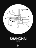 Shanghai White Subway Map Fine Art Print