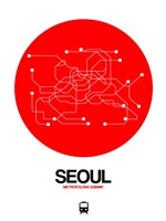 Seoul Red Subway Map Fine Art Print