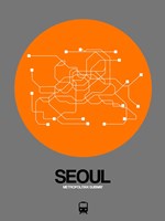 Seoul Orange Subway Map Fine Art Print