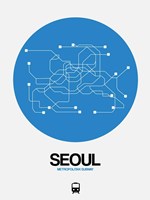 Seoul Blue Subway Map Fine Art Print