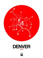 Denver Red Subway Map Fine Art Print