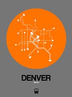Denver Orange Subway Map Fine Art Print