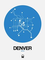 Denver Blue Subway Map Fine Art Print