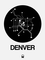 Denver Black Subway Map Fine Art Print