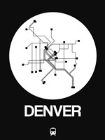 Denver White Subway Map Fine Art Print