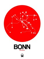Bonn Red Subway Map Fine Art Print