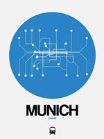 Munich Blue Subway Map Fine Art Print