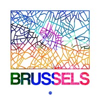 Brussels Watercolor Street Map Fine Art Print