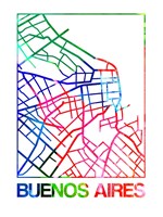 Buenos Aires Watercolor Street Map Fine Art Print