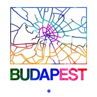 Budapest Watercolor Street Map Fine Art Print