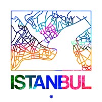 Istanbul Watercolor Street Map Fine Art Print