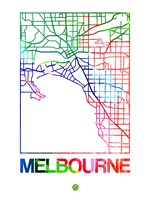 Melbourne Watercolor Street Map Fine Art Print