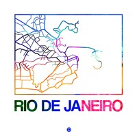 Rio De Janeiro Watercolor Street Map Fine Art Print