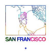 San Francisco Watercolor Street Map Fine Art Print