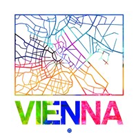 Vienna Watercolor Street Map Fine Art Print