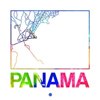 Panama Watercolor Street Map Fine Art Print