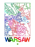 Warsaw Watercolor Street Map Fine Art Print