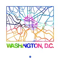 Washington D.C. Watercolor Street Map Fine Art Print