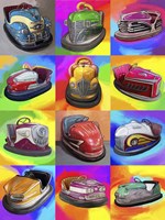 Pop Art Bumper Cars Fine Art Print