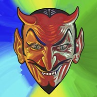 Pop Art Devil Face Fine Art Print