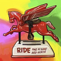 Pop Art Flying Horse Ride Fine Art Print