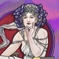 Pop Art Mucha Lady 217 Fine Art Print