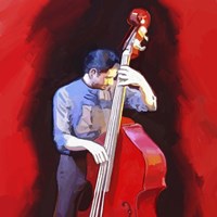 Bass Player Framed Print