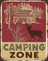 Lodge Sign - Camping Zone Fine Art Print