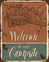 Lodge Sign - Welcome to the Campsite Fine Art Print