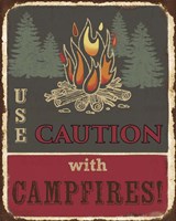 Lodge Sign - Use Caution Fine Art Print