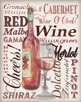 Red Wine - White Fine Art Print