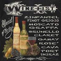 Wine List Chalkboard Framed Print