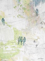 Blue Birds On Wires Fine Art Print