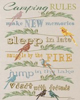 Camping Rules  -  White Fine Art Print
