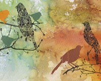 Birds On Watercolor Fine Art Print