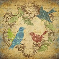 Pretty Birds In The Ferns - A Fine Art Print