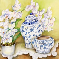 Orchid with China Vases Fine Art Print