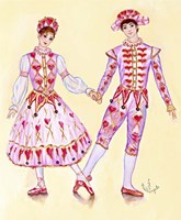 Harlequin And Columbine Holding Hands Fine Art Print