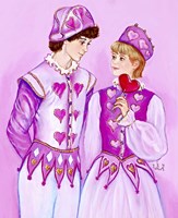 Harlequin And Columbine With Lollypop Fine Art Print