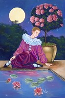 Pierrot At Water Lily Pond Fine Art Print