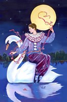 Pierrot Riding A Swan Fine Art Print