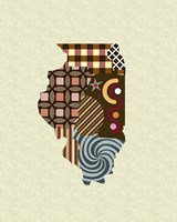 Illinois State Map Fine Art Print