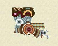 Louisiana State Map Fine Art Print