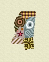 Mississippi State Map Fine Art Print