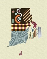 Rhode Island State Map Fine Art Print