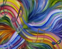 Colorful Rainbow Music Notes Fine Art Print
